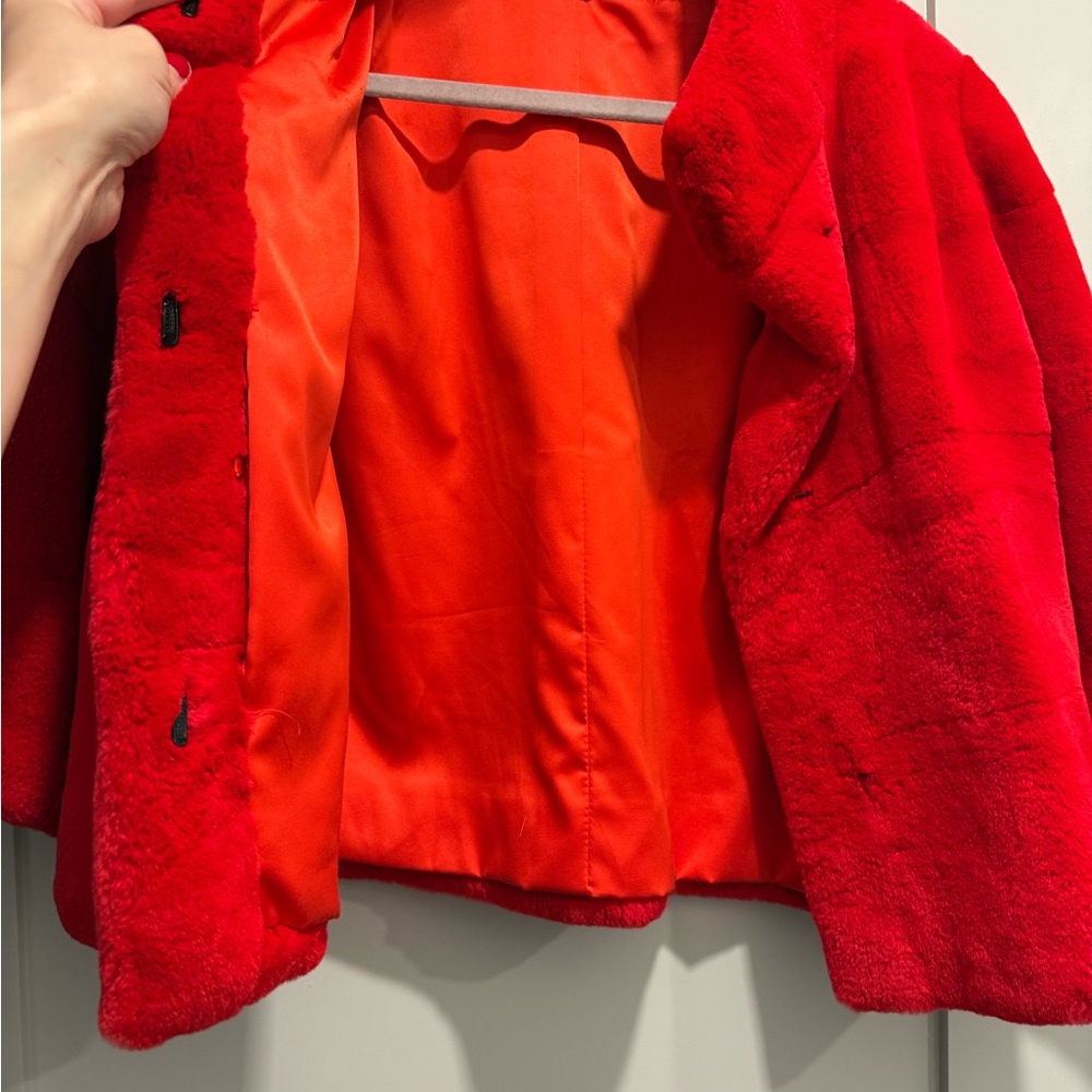 Red Rabbit Fur Jacket - Picture 3 of 5